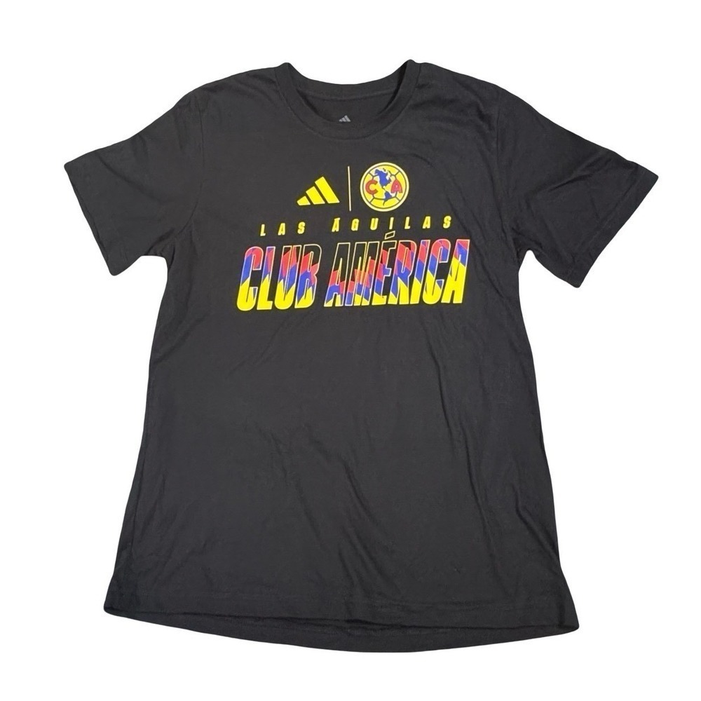 Adidas Club America Las Aguilas Mens Black Medium Graphic T-Shirt